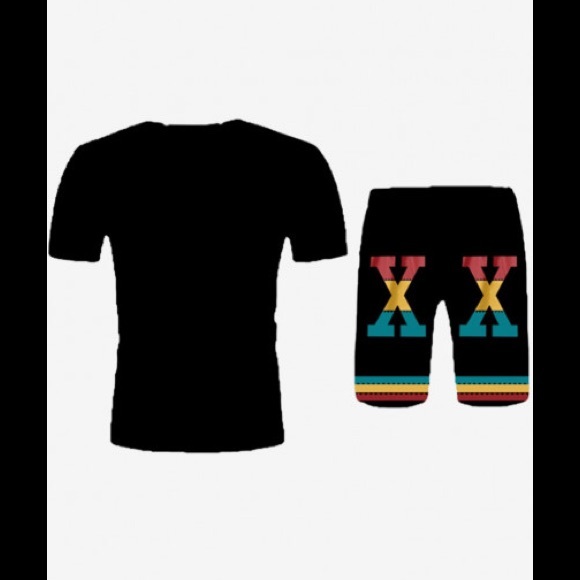 Malcolm ❌ Sugar Skull Short Sleeve T-Shirt & Drawstring X Short - Picture 3 of 6